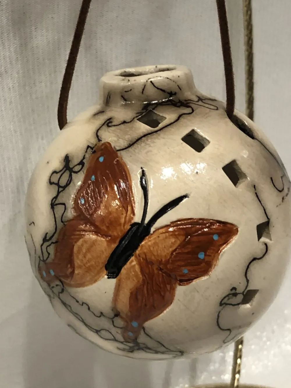 butterfly_on_horse_hair_round_ornament_0.webp Fashion Gina Arrighetti Butterfly On Horse Hair Round Ornament