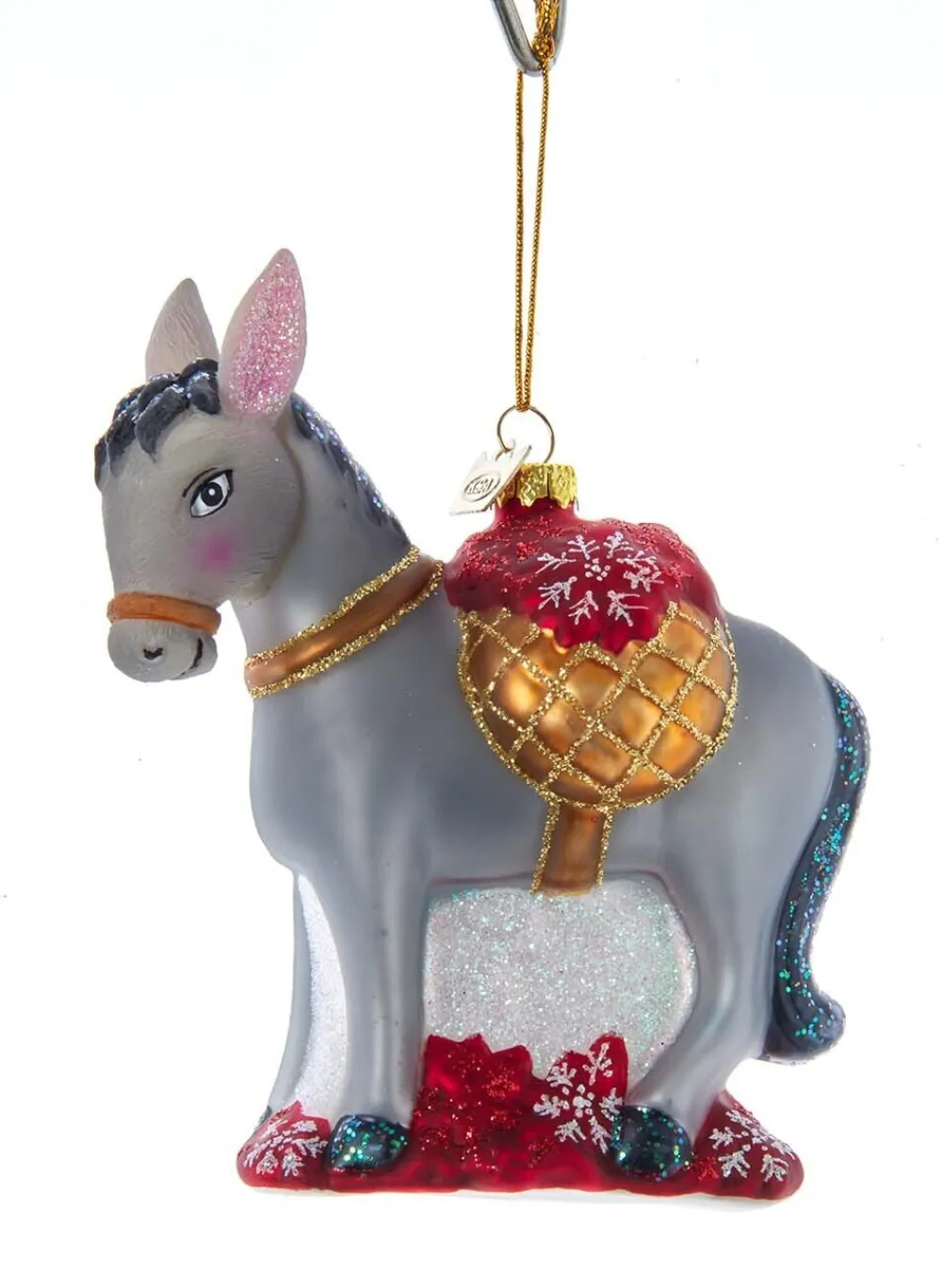 donkey_with_poinsettia_0.webp Best Kurt Adler Donkey With Poinsettia