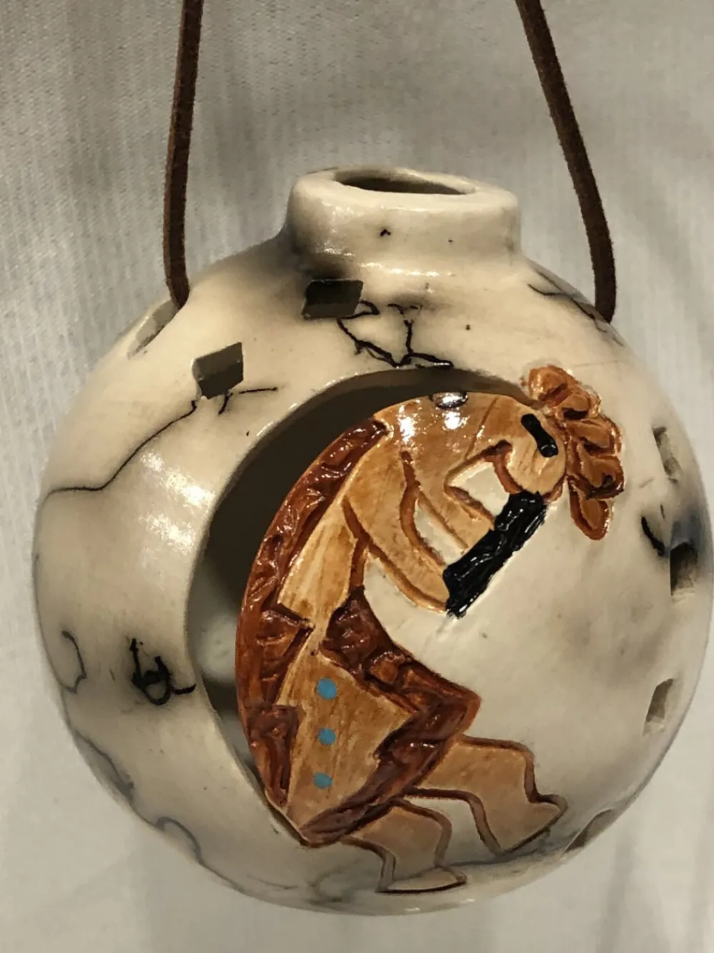 kokopelli_on_horse_hair_round_ornament_0.webp Best Sale Gina Arrighetti Kokopelli On Horse Hair Round Ornament