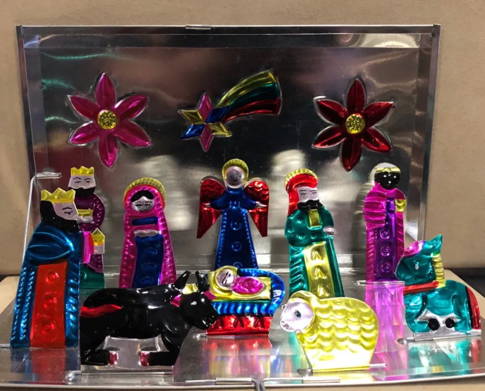 mexican_painted_tin_nativity__pop_up_0.webp Best A Christmas Mexican Painted Tin Nativity - Pop Up
