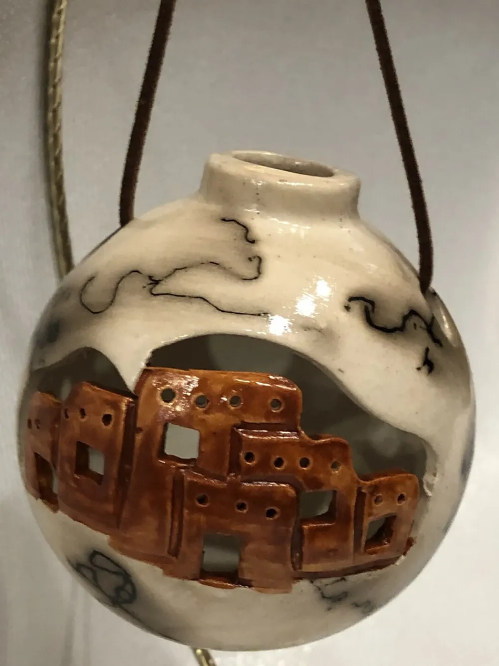 pueblo_on_horse_hair_round_ornament_0.webp Shop Gina Arrighetti Pueblo On Horse Hair Round Ornament